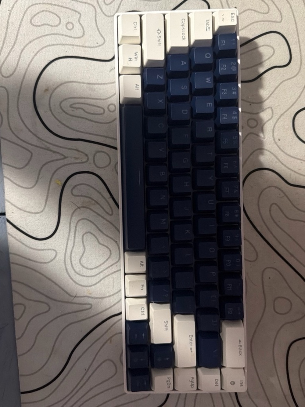 Blue and White Mechanical 60% Keyboard